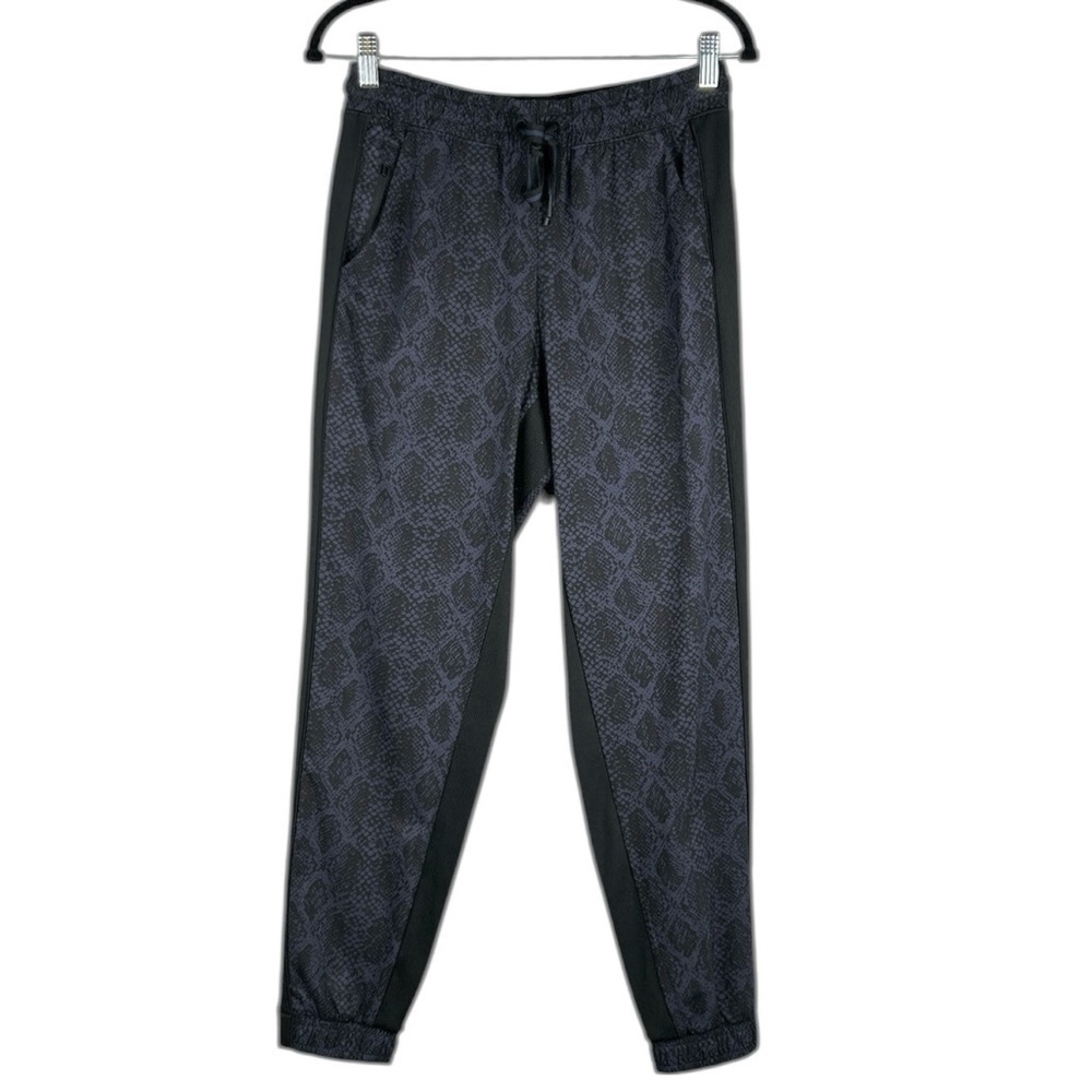 Athleta Brooklyn Jogger Black & Blue Snakeskin Athletic Activewear Yoga Size 4